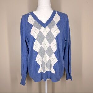 Merona 100% Cotton Argyle Sweater Women’s 16/18